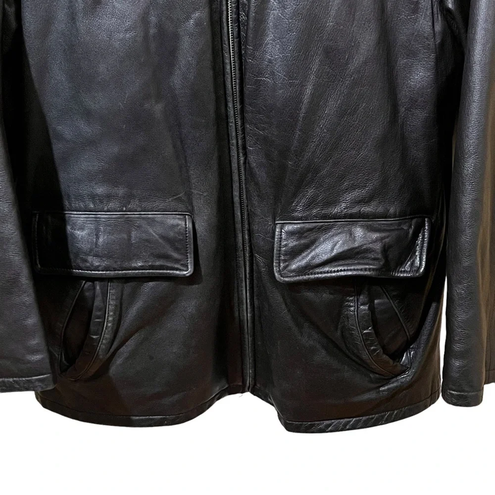 Vintage M. Julian Wilsons Black Leather Jacket Men Sz Large Thinsulate Lined - Picture 3 of 10